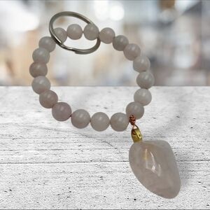 Handmade Clear Quartz Key Chain